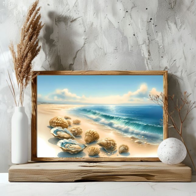 Seashells on the Shore Ocean Beach Art Print (Creator Uploaded)