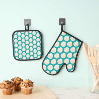 Seashells Oven Mitt & Pot Holder Set