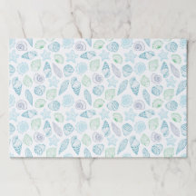 Seashells Paper Placemat, Beach Coastal Party