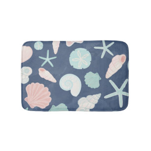 seashells pattern bath mat