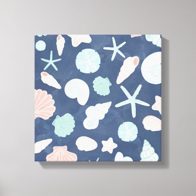 seashells pattern canvas print (Front)