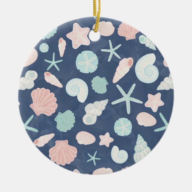 seashells pattern ceramic tree decoration (Front)