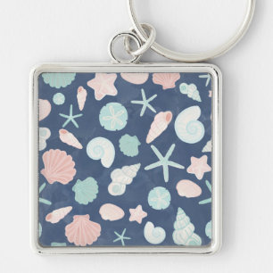seashells pattern key ring