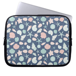 seashells pattern laptop sleeve