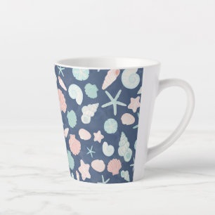 seashells pattern latte mug