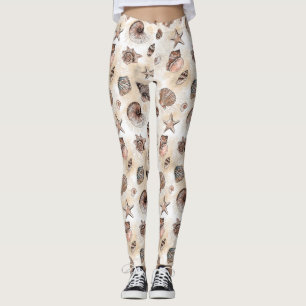 Seashells Pattern Leggings
