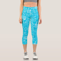 Seashells Pattern on Bright Blue