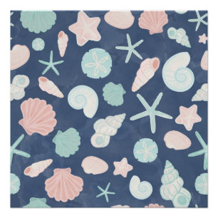 seashells pattern poster