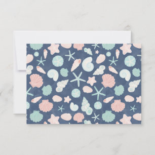 seashells pattern RSVP card