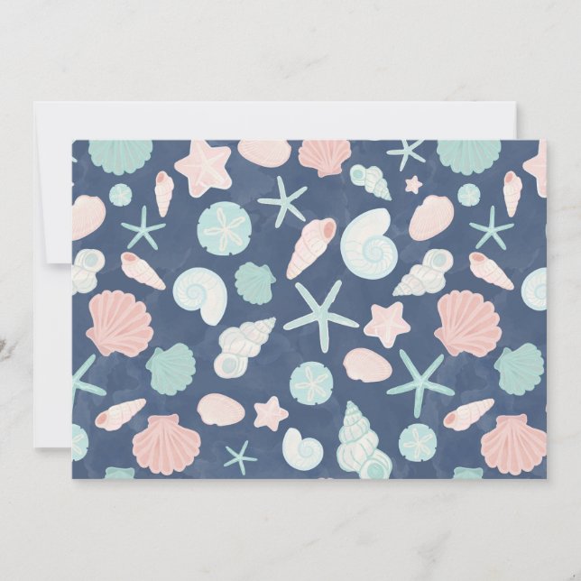 seashells pattern save the date (Front)