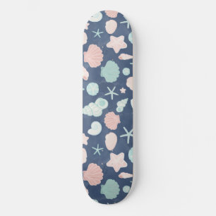 seashells pattern skateboard