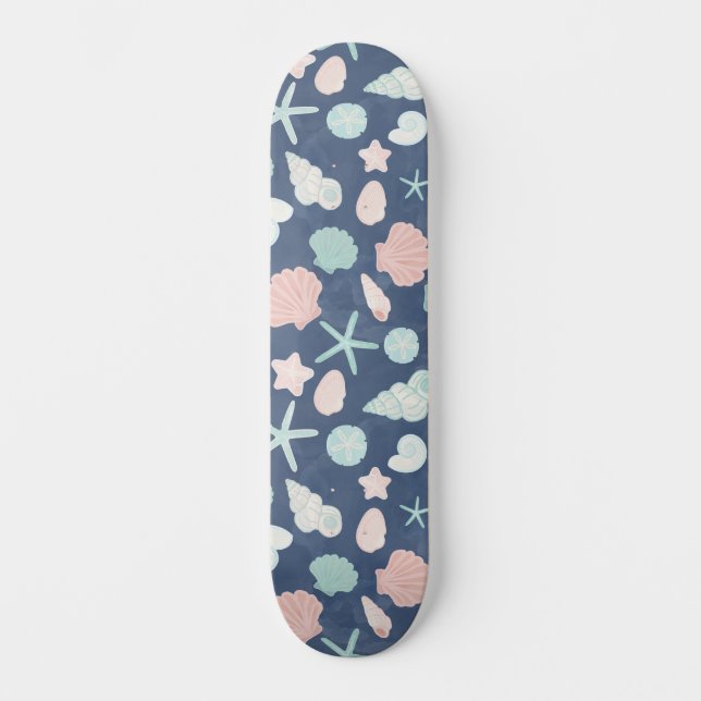 seashells pattern skateboard (Front)