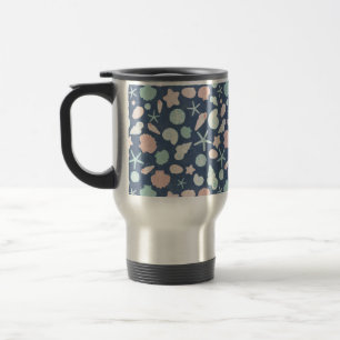 seashells pattern travel mug