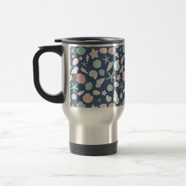 seashells pattern travel mug (Left)