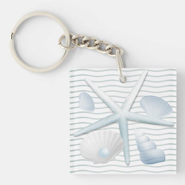Seashells & Pearls Key Ring (Front)
