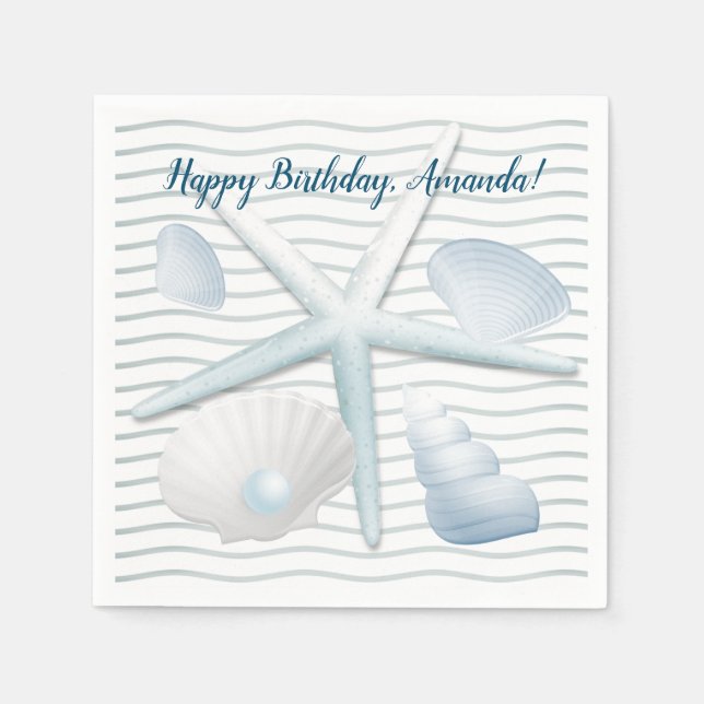 Seashells & Pearls Napkin (Front)