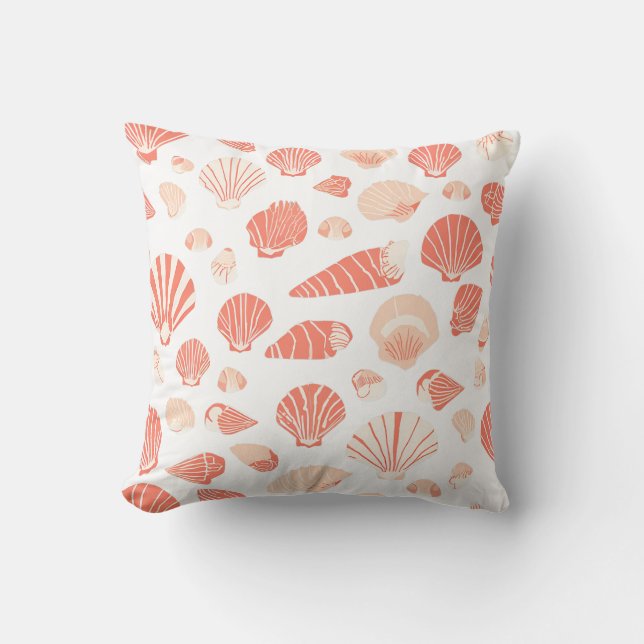 Seashells Pretty Coastal Cushion (Front)