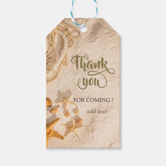 Seashells Rope Sand  Gift Tags (Front)