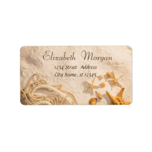Seashells Rope Sand Label