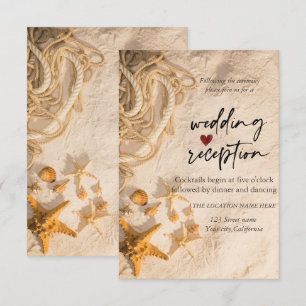Seashells Rope Sand Reception  Invitation