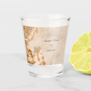 Seashells Rope Sand  Wedding Shot Glass