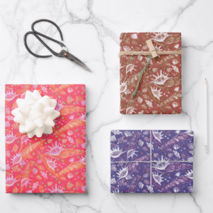 Seashells Sea Shellls Underwater Nautical Pattern Wrapping Paper Sheet