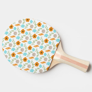 Seashells Sea Snail Orange Flower Green Leaves Ping Pong Paddle