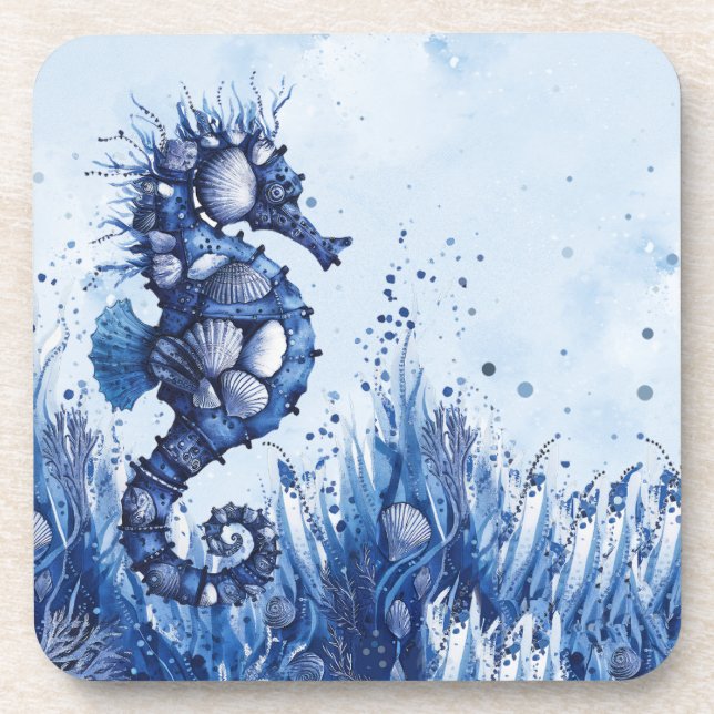 Seashells Seahorse Coaster (Front)