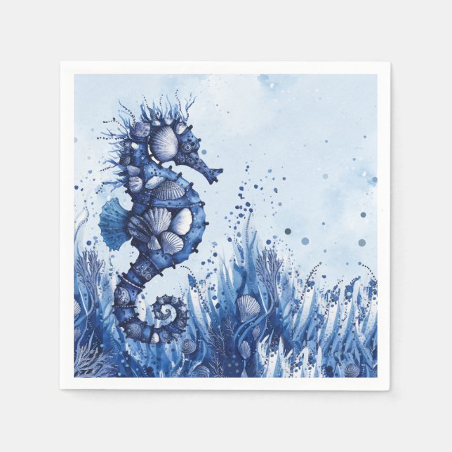 Seashells Seahorse Napkin (Front)