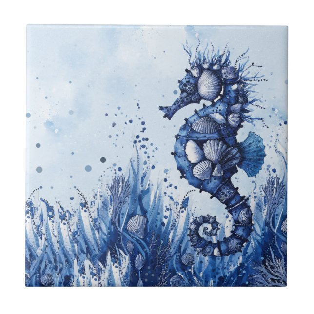 Seashells Seahorse Tile (Front)