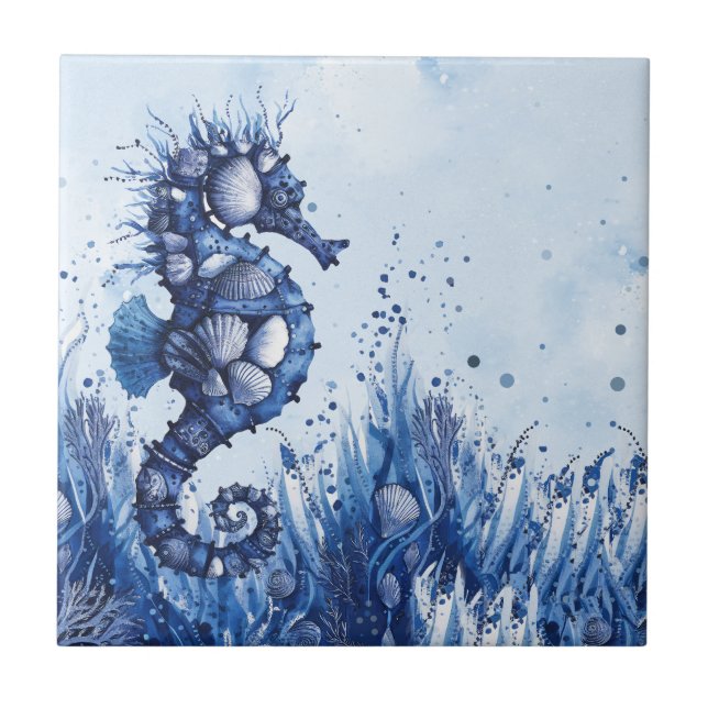 Seashells Seahorse Tile (Front)