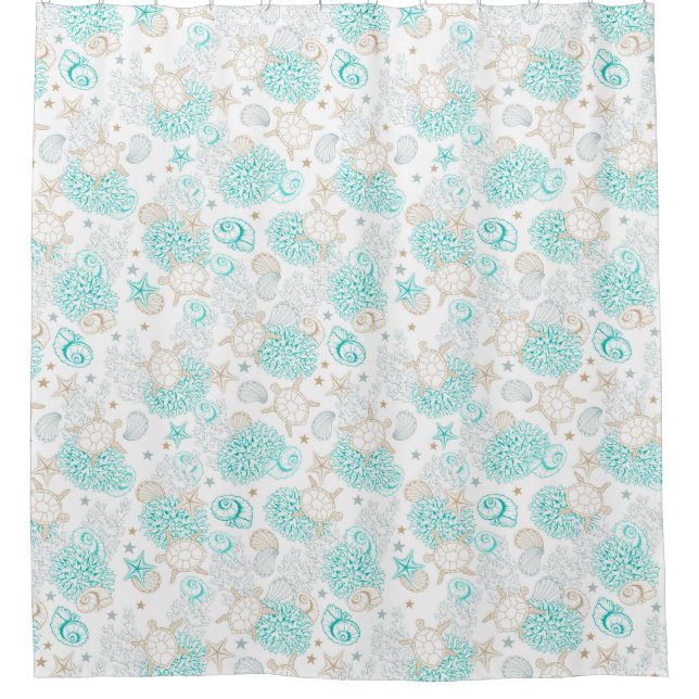 Seashells  shower curtain (Front)