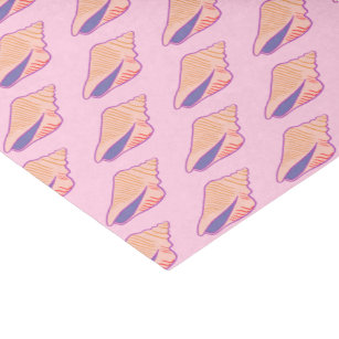 Seashells Simple Sea Ocean Pattern Pink Purple Tissue Paper