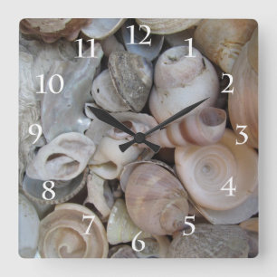 Seashells Square Wall Clock