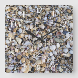Seashells Square Wall Clock