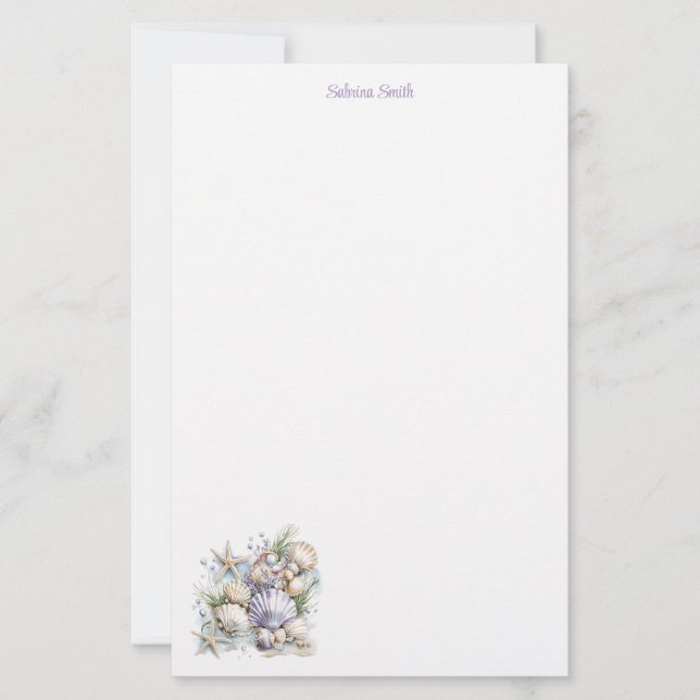 Seashells Stationery Paper (Front)