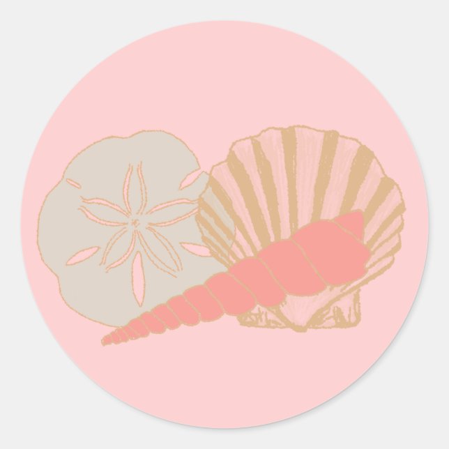 Seashells Trio Classic Round Sticker (Front)