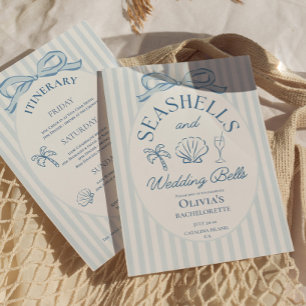 Seashells & Wedding Bells Bachelorette Itinerary Invitation