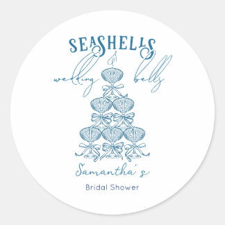 Seashells & Wedding Bells Bachelorette Party Classic Round Sticker