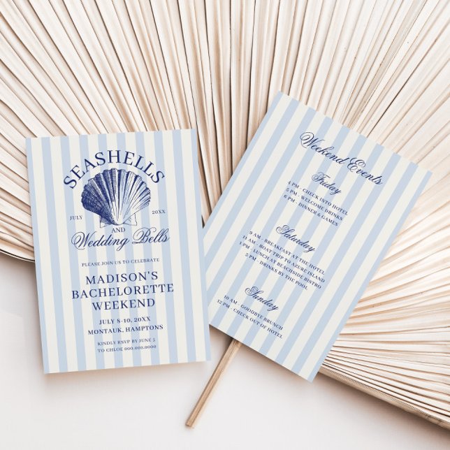 Seashells & Wedding Bells Bachelorette Weekend Invitation (Creator Uploaded)