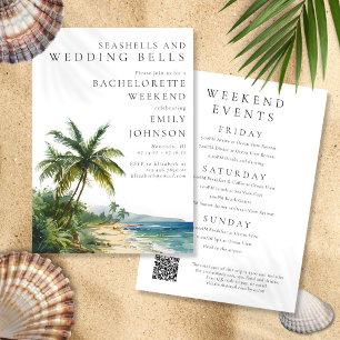 Seashells Wedding Bells Bachelorette Weekend Invitation