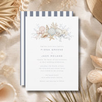 Seashells & Wedding Bells Beach Wedding Invitation