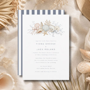 Seashells & Wedding Bells Beach Wedding Invitation