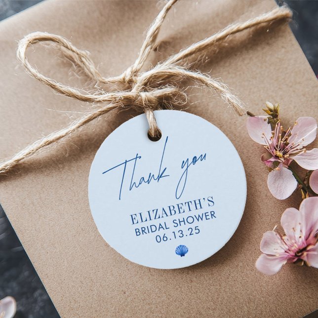 Seashells & Wedding Bells BRIDAL SHOWER Favour Tags (Creator Uploaded)