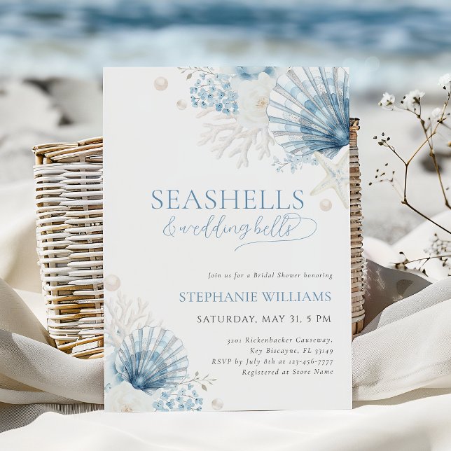 Seashells & Wedding Bells Bridal Shower Invitation (Creator Uploaded)