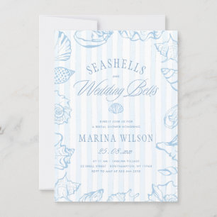Seashells & Wedding Bells Coastal Bridal Shower Invitation
