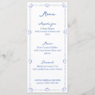 Seashells & Wedding Bells Coastal Bridal Shower Menu
