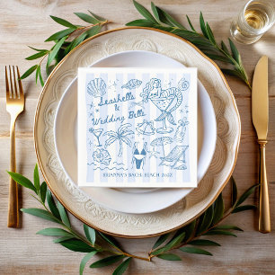 Seashells wedding bells mermaid bachelorette party napkin
