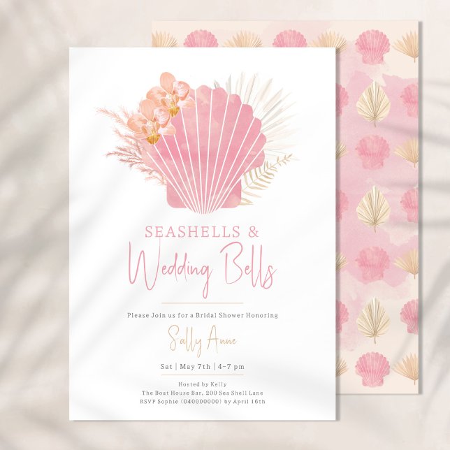 Seashells & Wedding Bells Ocean Bridal Shower Invitation (Creator Uploaded)