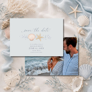 Seashells Wedding Bells Photo Save The Date